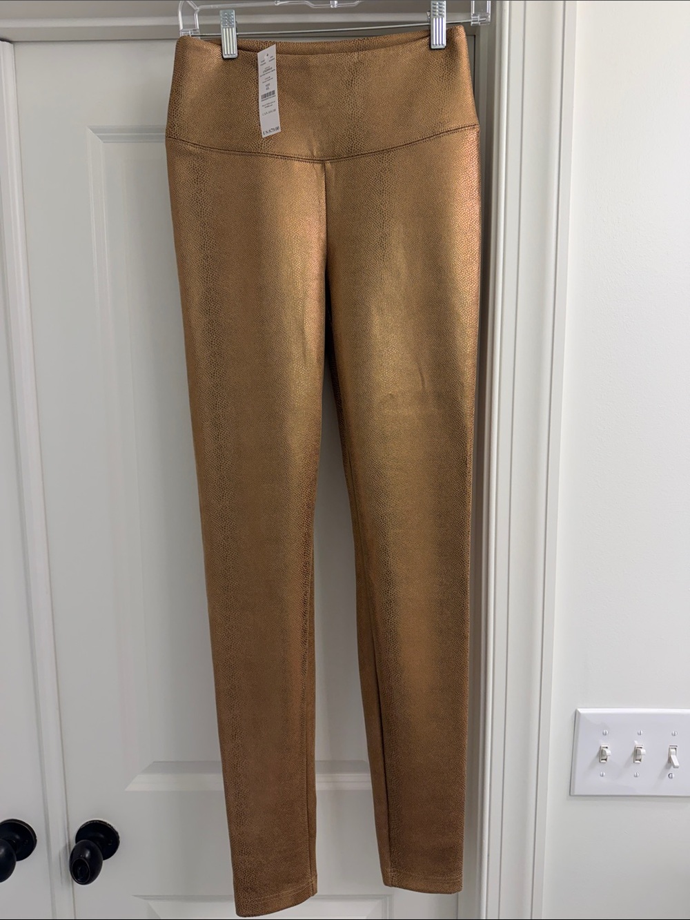 White House Black Market Metallic Bronze Leggings